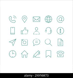 Contact us line icon minimal vector image. Stock Vector