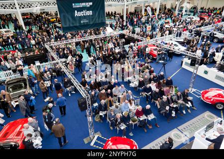 Full House at the 2023, London Classic Car Show live Auction, led by the Official Auction Partners, Historics Auctioneers Stock Photo