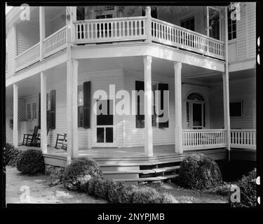 Green River Plantation, Polk County, North Carolina. Carnegie Survey of the Architecture of the South. United States, North Carolina, Polk County,  Balconies,  Porches,  Hand railings. Stock Photo