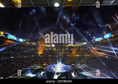 June 4, 2017 - Madrid, Madrid, Spain - General view of the Santiago Bernabeu Stadium during Real Madrid celebration parade at Santiago Bernabeu Stadium on June 4, 2017 in Madrid. Real Madrid team celebrates with supporters their victory against Juventus in the UEFA Champions League final. Madrid beat Juventus 4-1 on 03 June in Cardiff. (Credit Image: © Jack Abuin via ZUMA Wire) (Cal Sport Media via AP Images)
