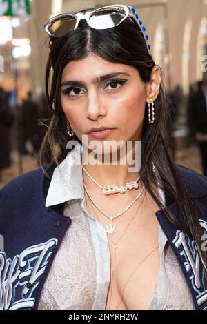 Mia Khalifa poses before the Off-White Fall/Winter 2023-2024 ready-to