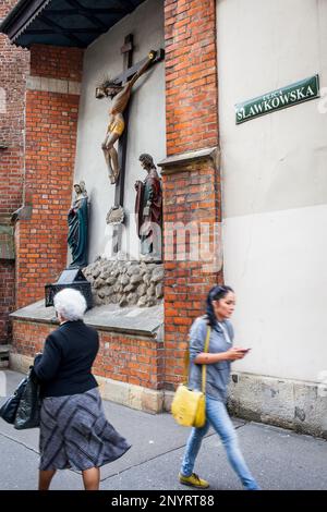 Street scene in Slawkowska street, Kracow, Poland Stock Photo