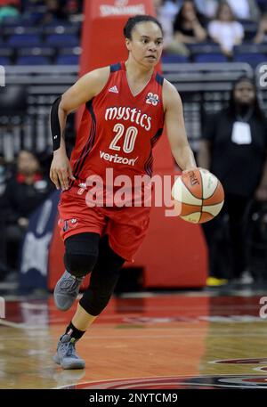 May 26, 2017 - Washington, DC, USA - 20170526 - Washington Mystics guard KRISTI TOLIVER (20) brings the ball up court against the Chicago Sky in the first half at the Verizon Center in Washington. (Credit Image: © Chuck Myers via ZUMA Wire) (Cal Sport Media via AP Images)