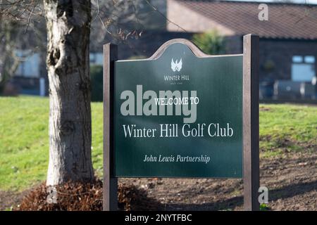 Cookham, Berkshire, UK. 2nd March, 2023. The Winter Hill Golf Club owned by the John Lewis Partnership is reported to be up for sale in a bid to save costs. Only one in five members are now current or retired John Lewis employees. The golf course is due to shut at the end of April. Maidenhead Golf Club are reported to be in advanced talks to move to the Winter Hill Golf Club. Cala Homes are seeking planning permission to build over 2,500 homes on the Maidenhead Golf Course near Maidenhead Railway Station. Credit: Maureen McLean/Alamy Live News Stock Photo