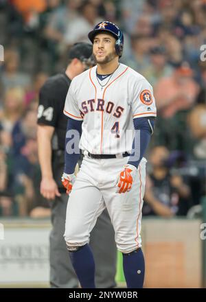 HOUSTON, TX - SEPTEMBER 20: Houston Astros center fielder George Springer's  (4) haircut during the MLB game between the Chicago White Sox and Houston  Astros on September 20, 2017 at Minute Maid