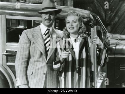 American actor Don Ameche and actress Betty Grable in the movie Down Argentine Way, USA 1940 Stock Photo