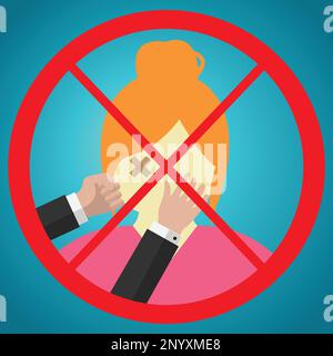 Stop domestic violence and violence against woman concept Stock Vector