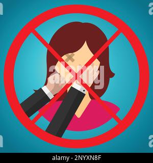 Stop domestic violence and violence against woman concept Stock Vector