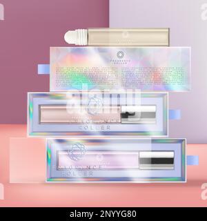 flat holographic label illustration Stock Vector Image & Art - Alamy
