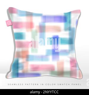 Vector Watercolor Vibrant Stripes Overlapping Seamless Pattern in Pastel Blue, Pink and Green. Stock Vector