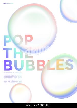Vector Pastel Iridescent Bubbles Overlapping Background Illustration for Jewelry, Luxury Poster, Card or Invitation. Stock Vector