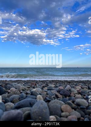 Landscape of the beach in Puerto Madryn Stock Photo