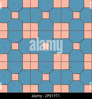 Vector Retro Iconic Old Hong Kong or Taiwan Flooring Tiles Seamless Pattern for Products or Wrapping Paper Prints. Stock Photo