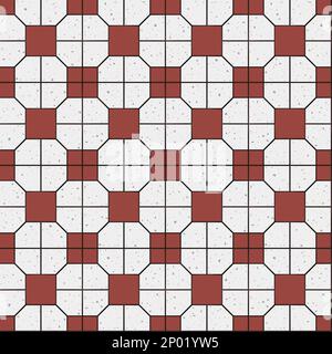 Vector Retro Iconic Old Hong Kong or Taiwan Flooring Tiles Seamless Pattern for Products or Wrapping Paper Prints. Stock Photo