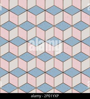 Vector Retro Iconic Old Hong Kong or Taiwan Flooring Tiles Seamless Pattern for Products or Wrapping Paper Prints. Stock Photo