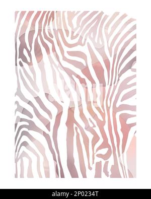 Vector Minimalist Watercolor Zebra  Pattern Screen Print for Poster, Book Cover or Advertisement Background. Stock Vector