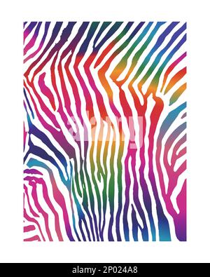 Vector Minimalist Iridescent Zebra  Pattern Screen Print for Poster, Book Cover or Advertisement Background. Stock Vector
