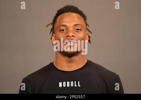 East Carolina running back Keaton Mitchell runs a drill at the NFL