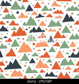 Vector Minimalist Landscape or Mountain Seamless Surface Pattern for Products or Wrapping Paper Prints. Stock Vector