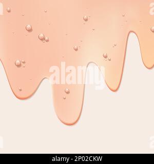 Vector Realistic Dripping Beauty and Cosmetics Clear Gel Element 3D Illustration in Pastel Background under sunlight for Poster, Book Cover or Adverti Stock Vector