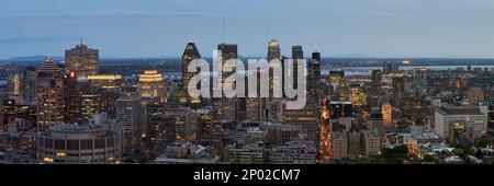 View of Montreal skyline from Belvedere Kondiaronk, Montreal, Canada Stock Photo