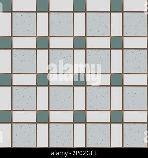 Vector Retro Iconic Old Hong Kong Flooring Tiles Seamless Pattern for Products or Wrapping Paper Prints. Stock Vector