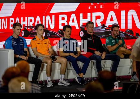 Sakhir, Bahrain, March 02, Nyck de Vries, from Netherlands competes for AlphaTauri. The build up, round 1 of the 2023 Formula 1 championship. Credit: Michael Potts/Alamy Live News Stock Photo