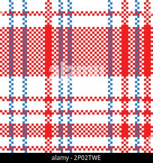 Vector Retro Red White Blue Iconic Old Hong Kong Checker Seamless Pattern for Products or Textile Prints. Stock Vector