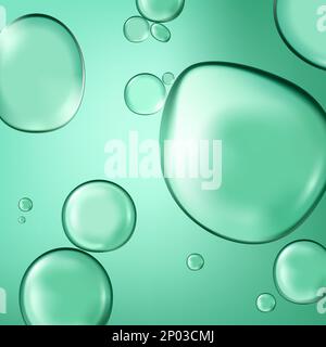 Vector Realistic Macro Beauty and Cosmetics Clear Gel or Foam Bubbles Element 3D Illustration for Poster, Book Cover or Advertisement Background. Stock Vector