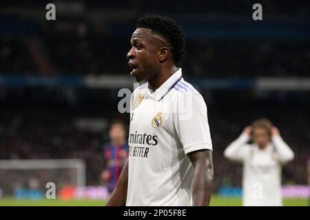 Madrid, Spain. 2nd Mar, 2023. Sports. Football/Soccer.First leg football match of the semifinal of the Copa del Rey between Real Madrid and FC Barcelona played at Santiago Bernabeu stadium in Madrid (Spain) on March 2, 2023. 900/Cordon Press Credit: CORDON PRESS/Alamy Live News Stock Photo