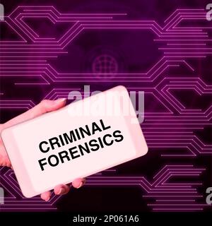 Conceptual caption Criminal Forensics. Internet Concept Federal Offense actions Illegal Activities punishable by Law Stock Photo