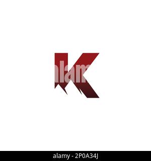 K Mountain Logo Design. K Initial Logo for adventure Stock Vector