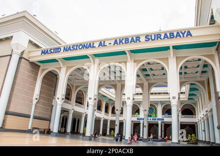 Surabaya Indonesia 25th Dec 2022: the view of Al-Akbar Mosque (Indonesian: Masjid Al-Akbar).  It is the second largest mosque in Indonesia. Stock Photo