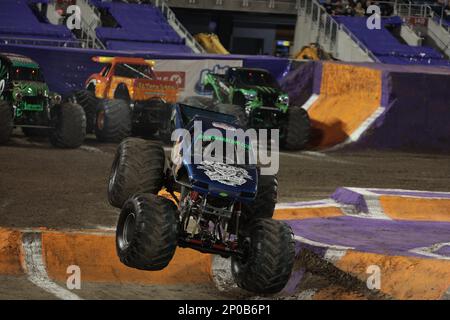 January 21, 2017: The Monster truck Xtermigator driven by JR McNeal, during  the Monster Jam at Camping World Stadium, in Orlando, Florida. Robert John  Herbert/CSM. (Cal Sport Media via AP Images Stock