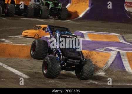 January 21, 2017: The Monster truck Xtermigator driven by JR McNeal, during  the Monster Jam at Camping World Stadium, in Orlando, Florida. Robert John  Herbert/CSM. (Cal Sport Media via AP Images Stock