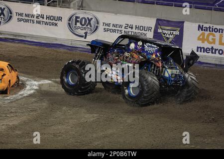 January 21, 2017: The Monster truck Xtermigator driven by JR McNeal, during  the Monster Jam at Camping World Stadium, in Orlando, Florida. Robert John  Herbert/CSM. (Cal Sport Media via AP Images Stock