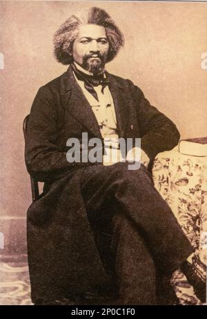 Frederick Douglass statue at the Maryland state house capital building in Annapolis MD Stock Photo