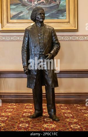 Frederick Douglass statue at the Maryland state house capital building in Annapolis MD Stock Photo