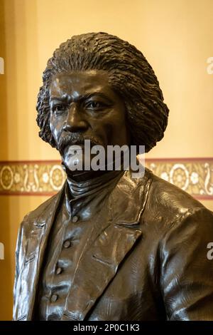 Frederick Douglass statue at the Maryland state house capital building in Annapolis MD Stock Photo