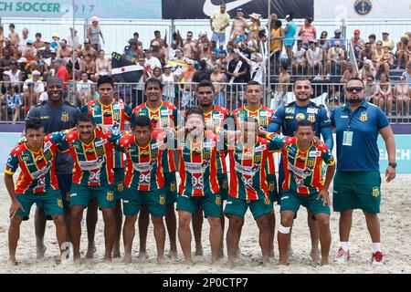 Campeonato Brasileiro de Clubes de Beach Soccer 2017 - Santos - Brasil -  07/01/2017 - 3º dia dos jogos, Sampaio Correa x Gremio - Foto: Marcello  Zambrana/AGIF (via AP Stock Photo - Alamy