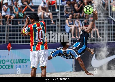 Campeonato Brasileiro de Clubes de Beach Soccer 2017 - Santos - Brasil -  07/01/2017 - 3º dia dos jogos, Sampaio Correa x Gremio - Foto: Marcello  Zambrana/AGIF (via AP Stock Photo - Alamy