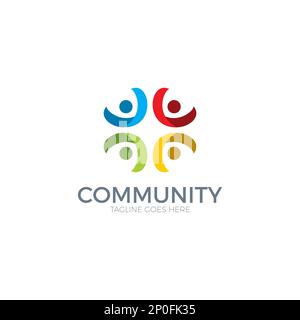 Community Logo Icon Elements Template. human Logo vector. people health care. Abstract Community logo. Stock Vector