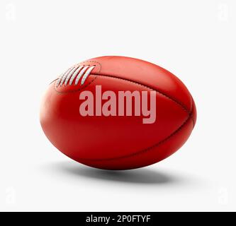 A generic unbranded aussie rules football ball on an isolated studio background - 3D render Stock Photo