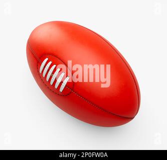 A generic unbranded aussie rules football ball on an isolated studio background - 3D render Stock Photo