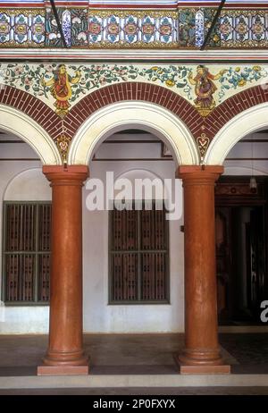 Marriage Hall, this Nattukottai Chettiar House built in 1904 in kadiyapatti, Chettinad, Tamil Nadu, India, Asia Stock Photo