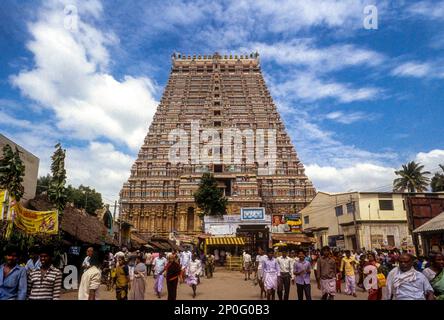 Tallest temple tower in India Sri Ranganathaswamy temple Thiruvarangam in Srirangam near Tiruchirapalli, South India, India, Asia Stock Photo