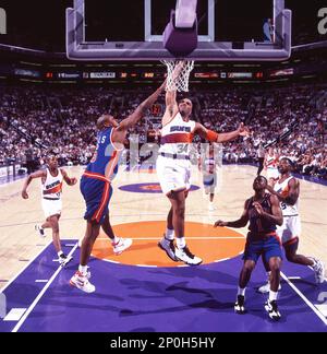 1994-95: Forward Charles Barkley of the Phoenix Suns goes up for a slam  dunk during a Suns game verus the Detroit Pistons at America West Arena in  Phoenix, AZ. (Photo by Icon