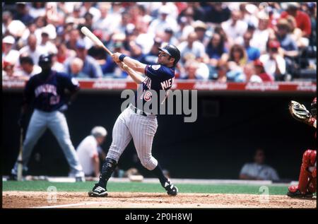 Doug Mientkiewicz of the Minnesota Twins during a game against the Anaheim  Angels at Angel Stadium circa 1999 in Anaheim, California. (Larry  Goren/Four Seam Images via AP Images Stock Photo - Alamy