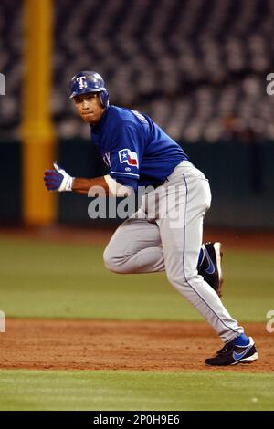 May 2002: Alex Rodriguez of the Texas Rangers during a game versus the  Anaheim Angels at Edison Field in Anaheim, CA. (Photo by John Cordes/Icon  Sportswire) (Icon Sportswire via AP Images Stock