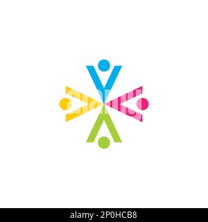 V People Logo for Community. Human Logo Icon. Health Care Symbol Stock Vector